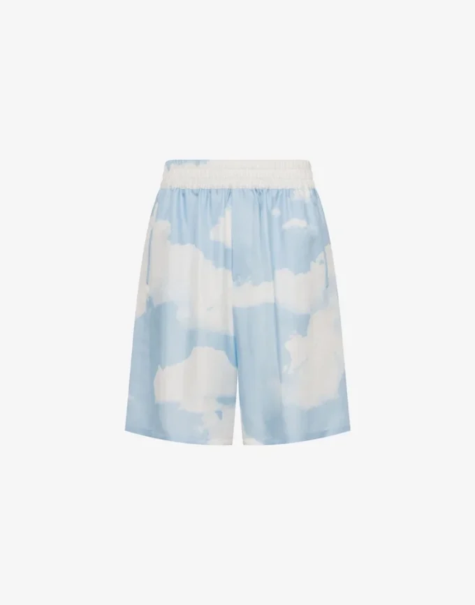 Silk twill bermuda shorts Archive Clouds