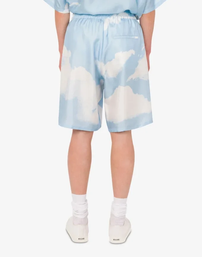 Silk twill bermuda shorts Archive Clouds