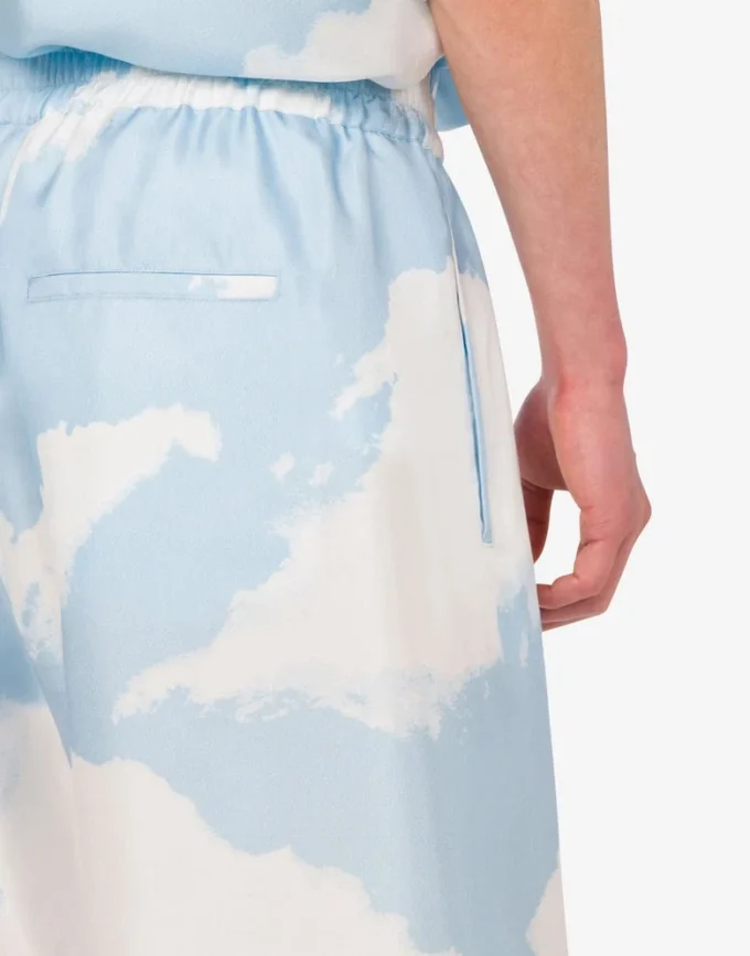Silk twill bermuda shorts Archive Clouds