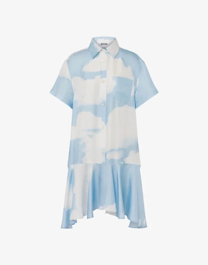 Silk twill dress Archive Clouds