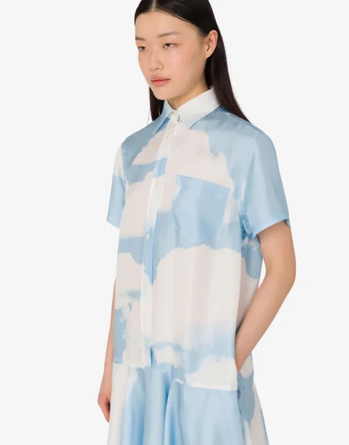 Silk twill dress Archive Clouds