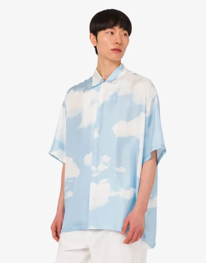 Silk twill shirt Archive Clouds