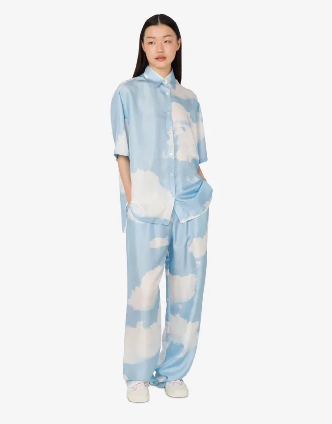 Silk twill shirt Archive Clouds