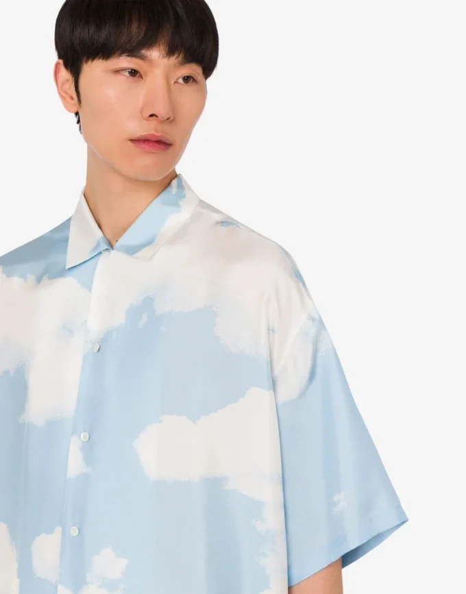 Silk twill shirt Archive Clouds