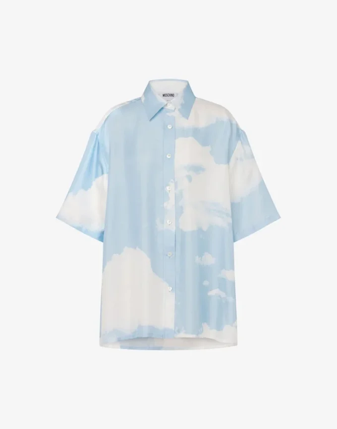 Silk twill shirt Archive Clouds