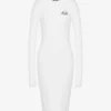 Stretch Cotton Dress Laurel Crown Logo