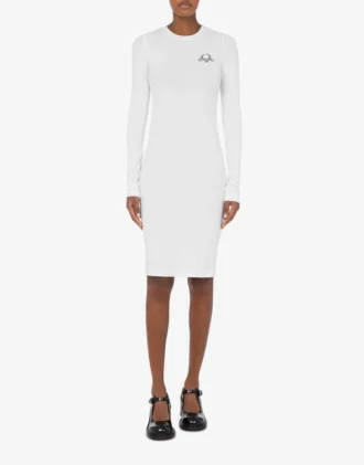Stretch Cotton Dress Laurel Crown Logo