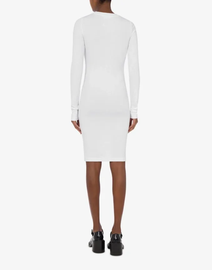 Stretch Cotton Dress Laurel Crown Logo
