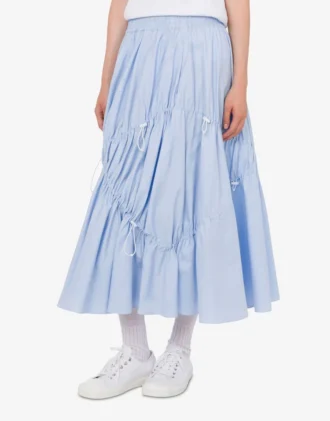 Stretch cotton poplin skirt
