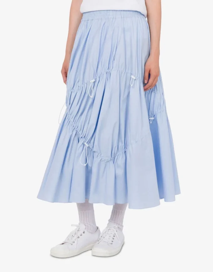 Stretch cotton poplin skirt
