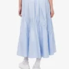 Stretch cotton poplin skirt