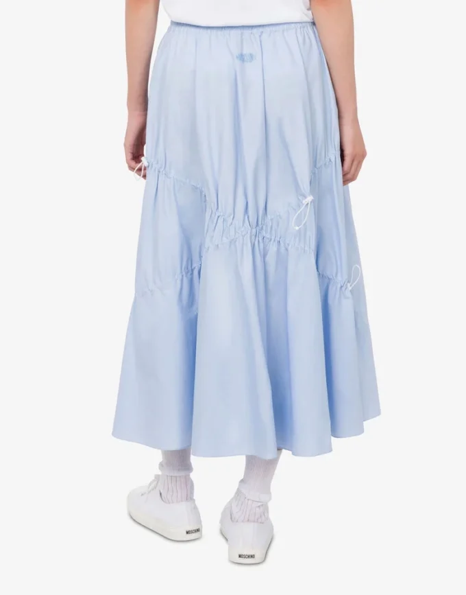 Stretch cotton poplin skirt