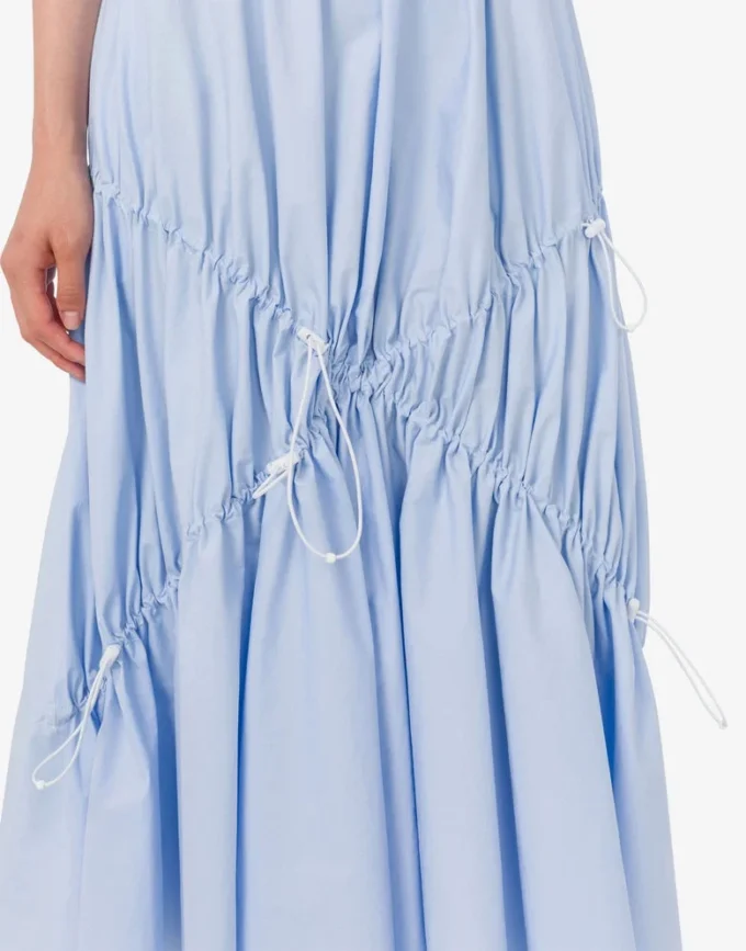 Stretch cotton poplin skirt