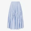 Stretch cotton poplin skirt