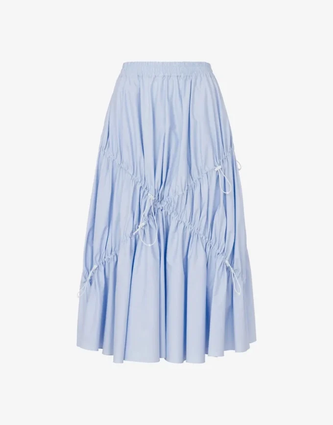 Stretch cotton poplin skirt