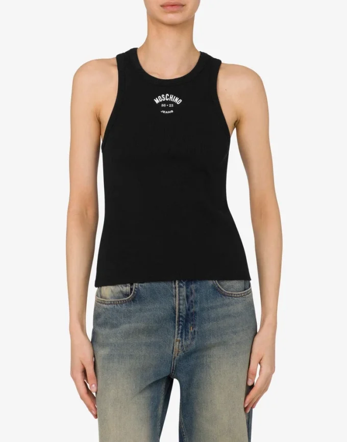 Stretch cotton tank top