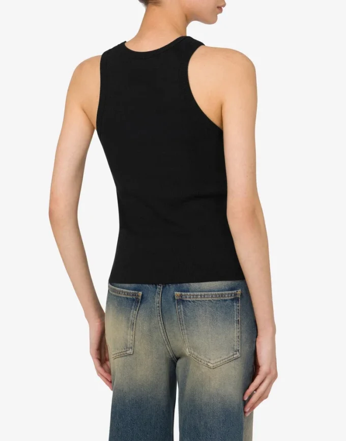 Stretch cotton tank top