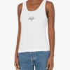 Stretch Cotton Tank Top Laurel Crown Logo