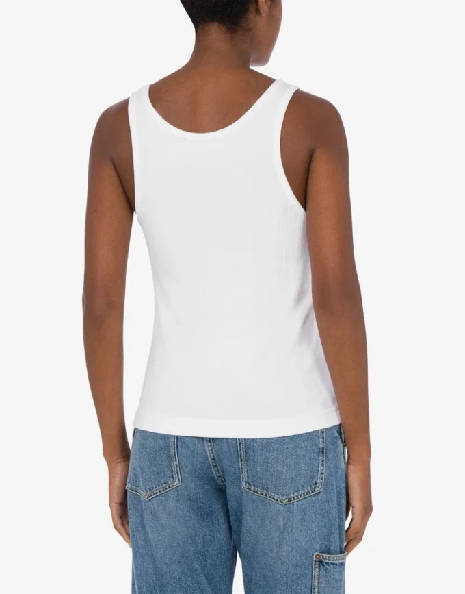 Stretch Cotton Tank Top Laurel Crown Logo