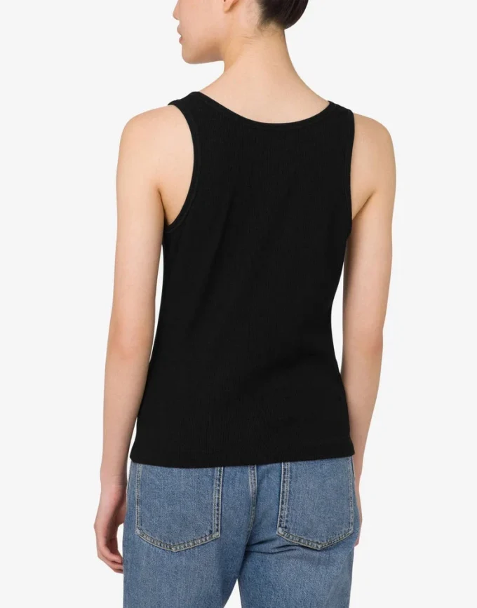 Stretch Cotton Tank Top Laurel Crown Logo