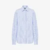 Striped Poplin Shirt Goose Embroidery