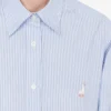 Striped Poplin Shirt Goose Embroidery