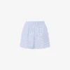 Striped Poplin Shorts Goose Embroidery Striped Poplin Shorts Goose Embroidery