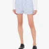 Striped Poplin Shorts Goose Embroidery Striped Poplin Shorts Goose Embroidery