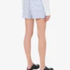 Striped Poplin Shorts Goose Embroidery Striped Poplin Shorts Goose Embroidery