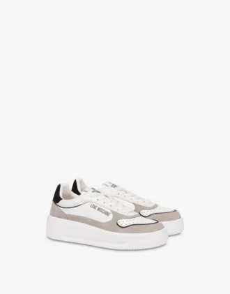 Suede and calf leather sneakers