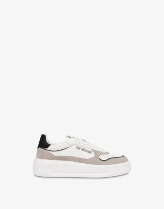 Suede and calf leather sneakers