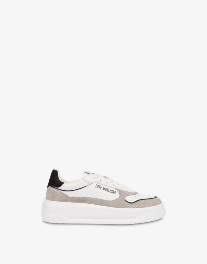 Suede and calf leather sneakers