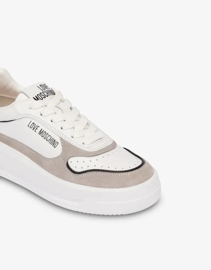 Suede and calf leather sneakers