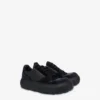 Suede and calfskin trainers