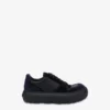 Suede and calfskin trainers