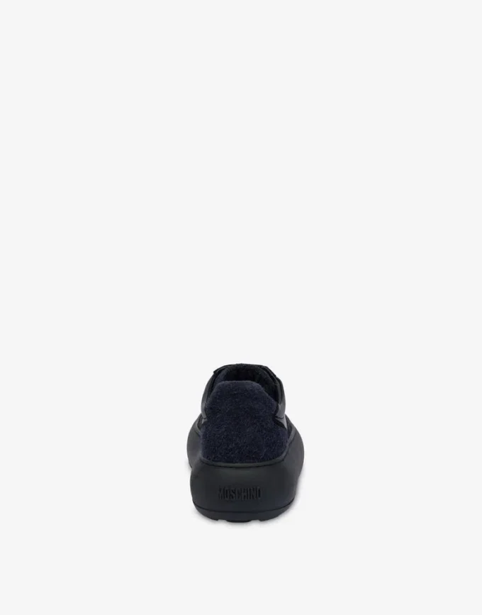 Suede and calfskin trainers