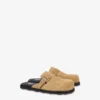 Suede sabot with strap