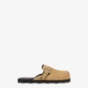 Suede sabot with strap