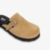Suede sabot with strap