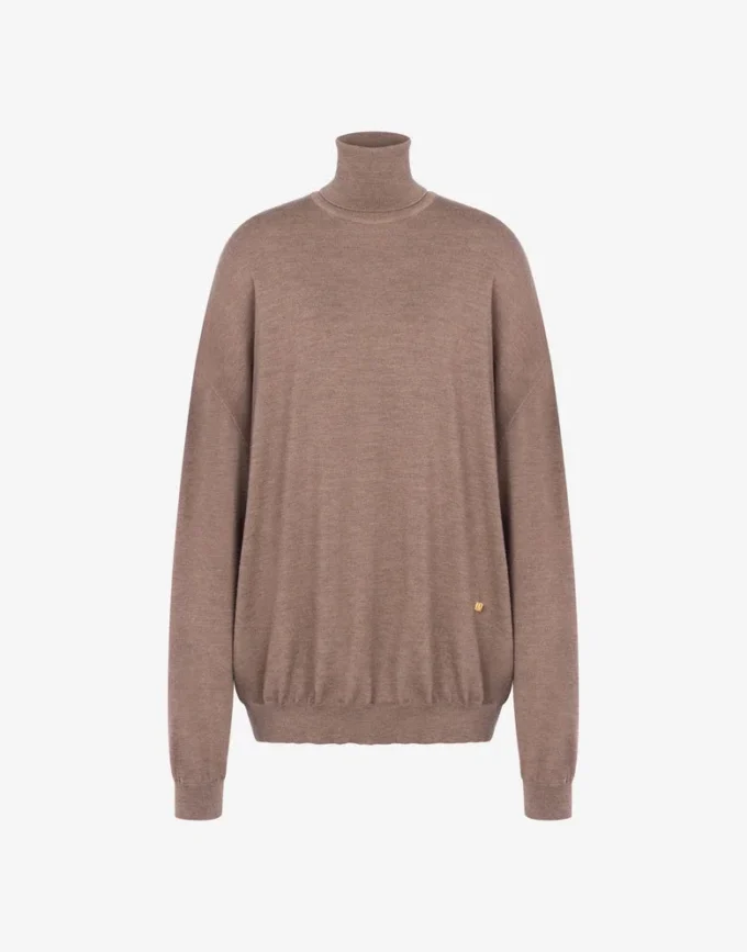 Turtleneck sweater in wool Golden M