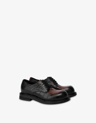 Two-tone brushed calfskin derby Two-tone brushed calfskin derby