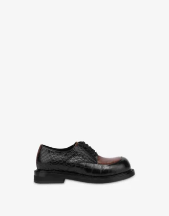 Two-tone brushed calfskin derby Two-tone brushed calfskin derby