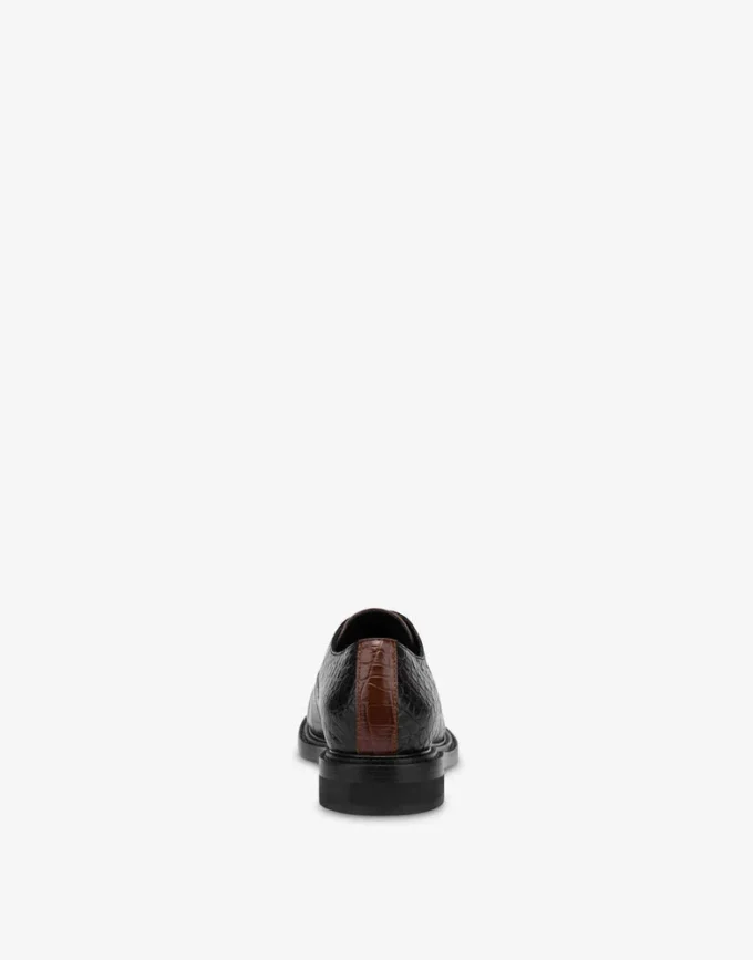 Two-tone brushed calfskin derby