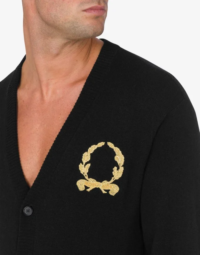 Wool and Cashmere Cardigan Laurel Crown Embroidery Wool and Cashmere Cardigan Laurel Crown Embroidery