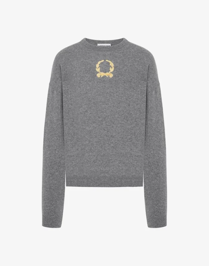 Wool and Cashmere Pullover Laurel Crown Embroidery Wool and Cashmere Pullover Laurel Crown Embroidery
