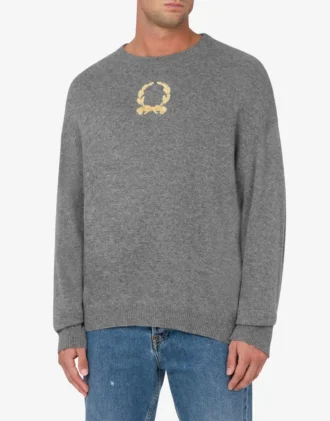 Wool and Cashmere Pullover Laurel Crown Embroidery