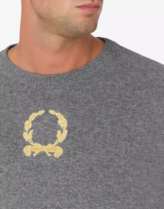 Wool and Cashmere Pullover Laurel Crown Embroidery Wool and Cashmere Pullover Laurel Crown Embroidery