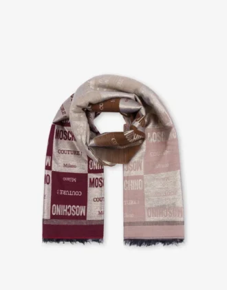 Wool blend jacquard scarf