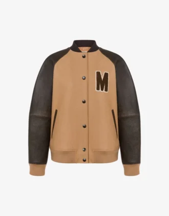 Wool cloth bomber jacket