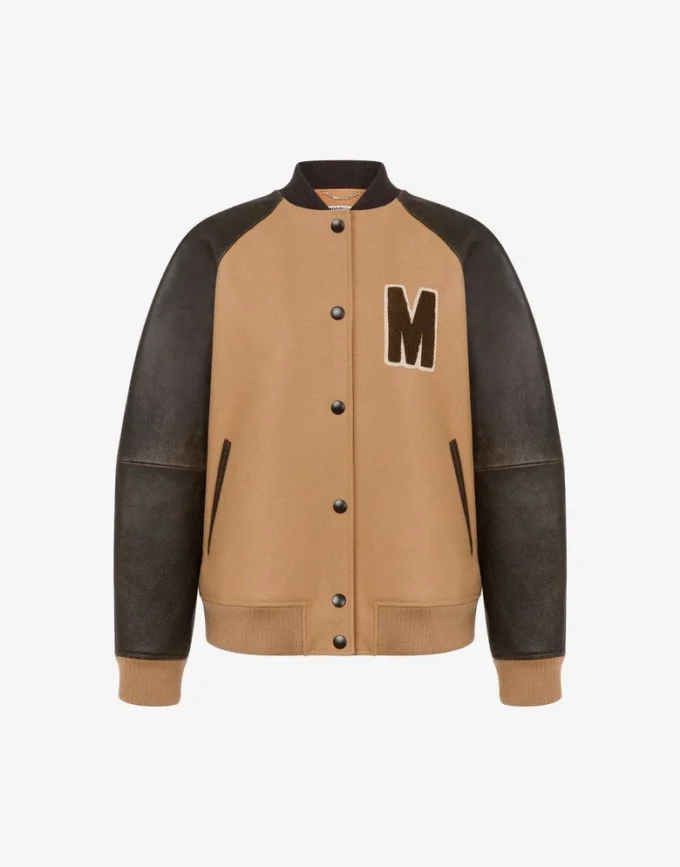 Wool cloth bomber jacket